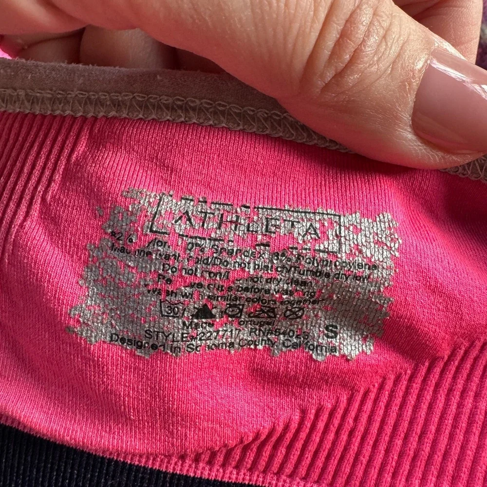 Athleta Sports Bra Womens XS Pink Y‎ Strap Seamless Pullover Athletic Workout